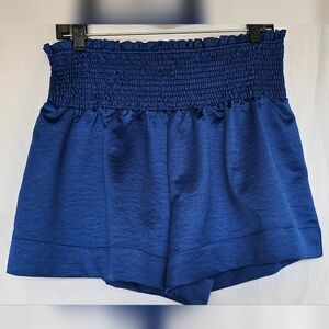TCEC High Waist Smocked Navy Shorts